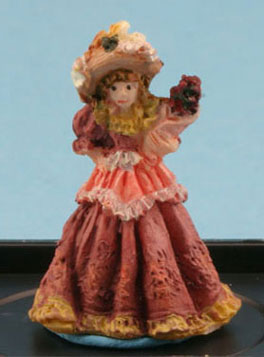 Dollhouse Miniature Victorian Lady Figurine (Dusty Rose)